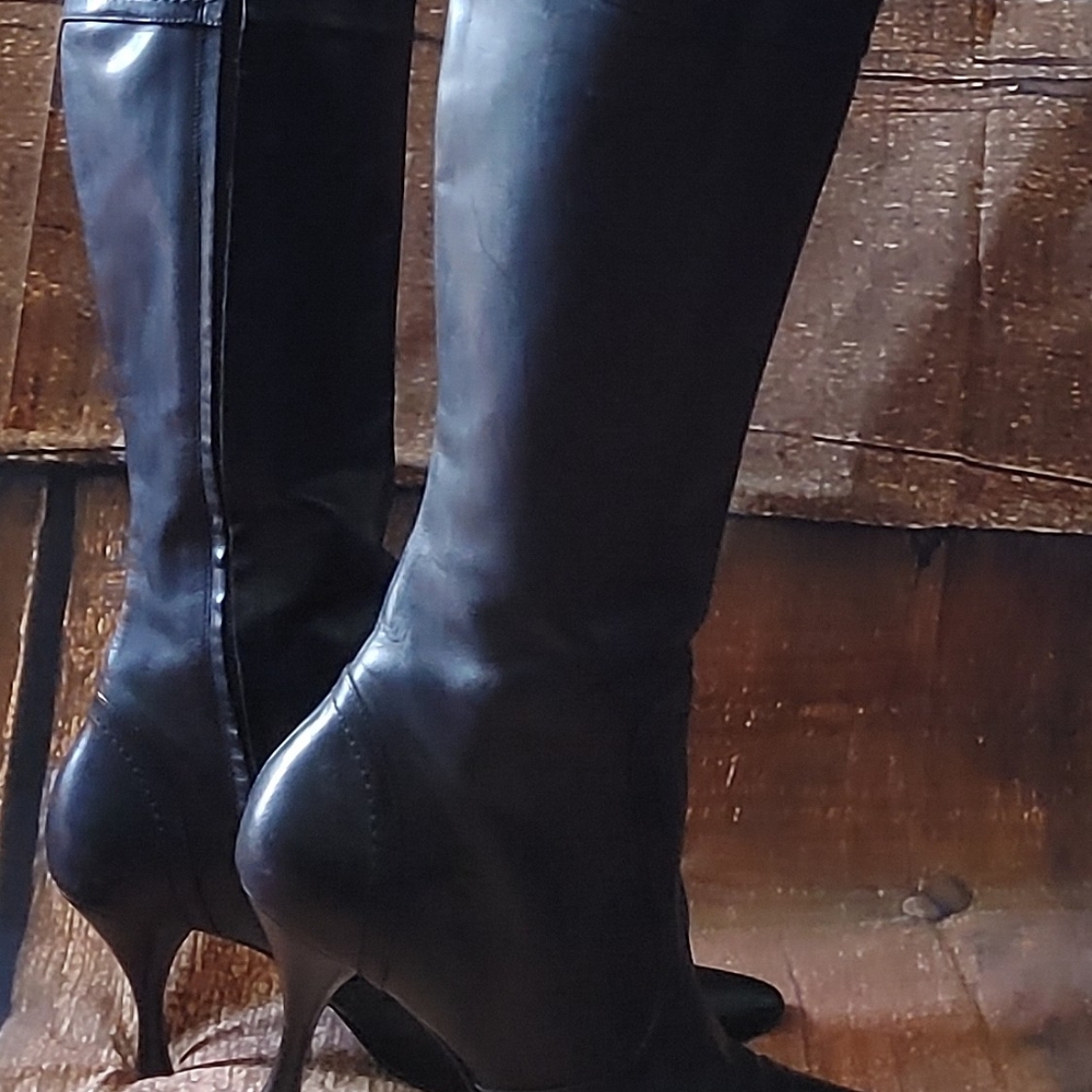 Vintage black leather boots